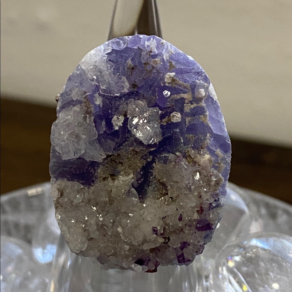 Natural Purple Fluorite Druzy Statement Ring – Raw Mineral Specimen Jewelry